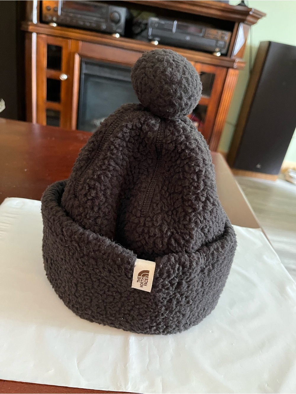 The North Face Black Sherpa Pom Beanie